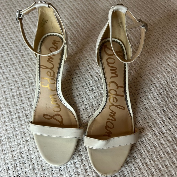 Sam Edelman White Ankle Sandal Heels Size 7.5 - Picture 2 of 7